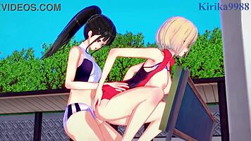 chisato nishikigi and takina inoue intense futanari sex - lycoris recoil hentai