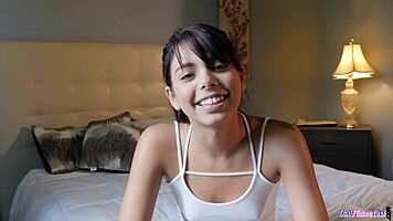 Interviewed young star poses on all fours in fantasy casting