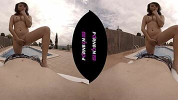 VR Latina neighbor nympho craves outdoor pool sex!
