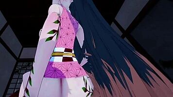 nezuko and daki have intense sex in pov
