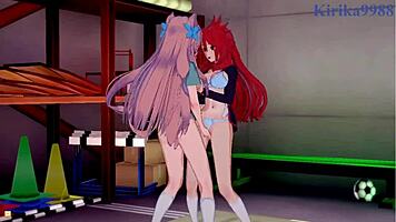 kanade and maria have intense lesbian play in symphogear hentai