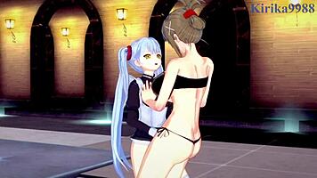 SAGIRI SAKURAI AND CHITOSE KISARAGI AND RURI HOSHINO INTENSE LESBIAN PLAY! SUPER ROBOT WARS T & V & MARTIAN SUCCESSOR NADESICO HENTAI!