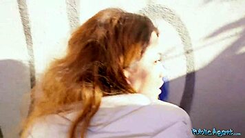 spanish babe cheats with blowjob and fuck outdoors