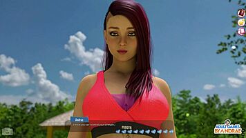 Ep18 catches eve masturbating in the shower, then helps the curvy mature hotties with cumshots in 3d porn game