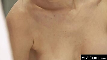 Gorgeous blonde intensely licks lover's pussy in stockings and lingerie