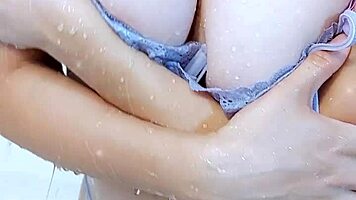 Wet teen with sexy big ass and perfect tits