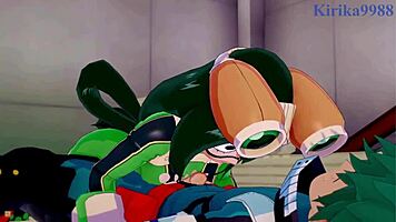 Tsuyu Asui And Mt Lady Fuck Izuku Midoriya In Intense Hentai Sex!