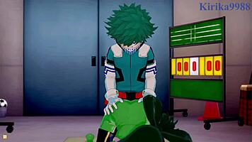 Tsuyu Asui And Mt Lady Fuck Izuku Midoriya In Intense Hentai Sex!