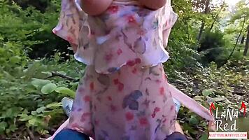 Hey, wanna watch this busty babe suck a huge cock outdoors and swallow it all? Watch now!