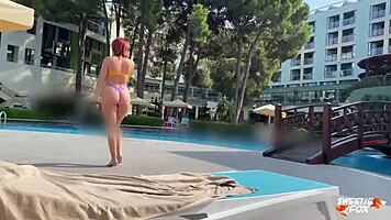 Redhead hard fucking and deep blowjob - cum in mouth