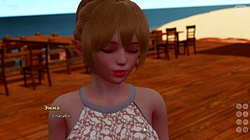 In this hentai, my bully becomes my lover in bikini kissing scene