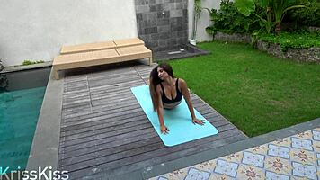 Step sister got pounded hard right after her yoga session ended.