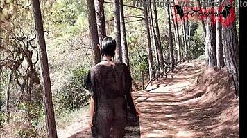 Gothic Elf Teen 18+ Plays with Toys in Forest Setting