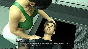 i'm stranded in space and doing hot yoga with this big tits milf, oh boy