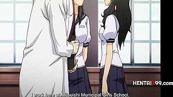 Yo, old teacher bangs naive lesbian students straight on Hentaix99