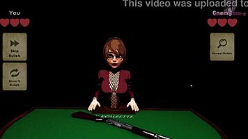 Cartoon Game Roulette Features Huge Curvy Babe Squirting Cumshot Blowbang On Table