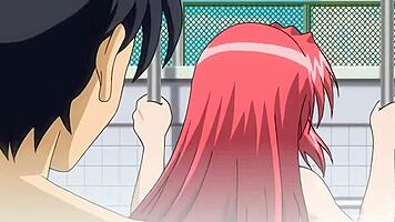 Whoa! Hentai step sister and brother nearly busted in pool!