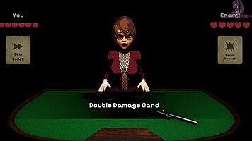 Curvy teen in 3D anime X roulette lies on table for monster cock fucking and squirting