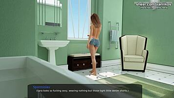 virgin sara gives blowjob to step brother