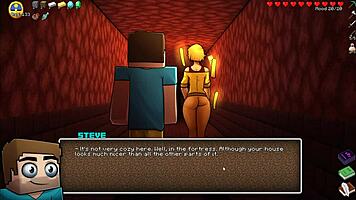 Warden wants Steve's big cock fucking her in yoga pants in Hornycraft parody