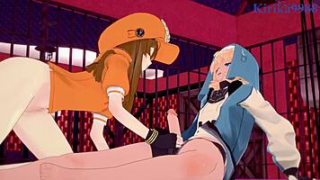 may and bridget have intense sex and anal in guilty gear hentai