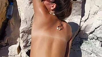 quick sex with teen on public beach in pov