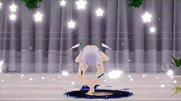 Amane Kanata Undresses Suggestively