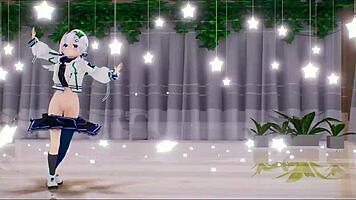 Amane Kanata Undresses Suggestively