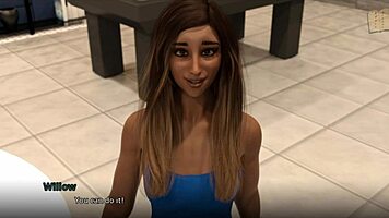 Three Girls Try To Knock John Off His Feet In Homemade Anime Fun