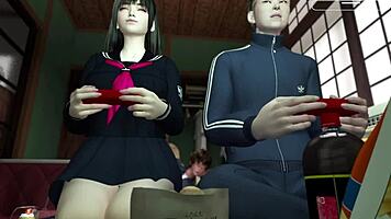 Part 2 - NTR Japanese teen 18+ in passionate threesome with friend