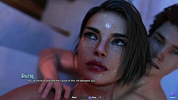 Touching my horny stepmom's pussy during a steamy bath - 3D hentai