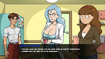 Morty's sister squirts in shower hentai game parody