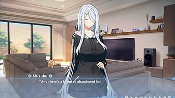 Hey, summer clover catches her boss masturbating to that giant cock in harem hentai game ep 4