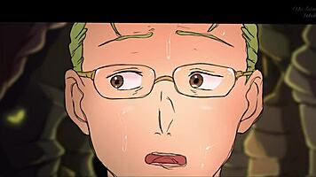 frieren stuck in chest and heiter fucks her ass in hentai parody 😜