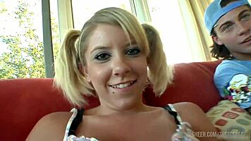 cute blonde teen blowjob and fucking with facial 😘