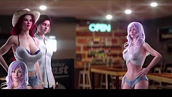 yo, stepmother and step aunty getting wild at the bar in 3d hentai! 😜