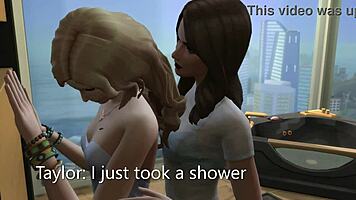 blonde girl pretends innocence in sims 4 3d cartoon