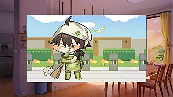 Summer clover dominates with bdsm session and footjob in harem game.