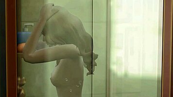 blonde girl pretends innocence in sims 4 3d cartoon