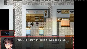 In this hentai game episode, the gym workout exposes her pussy in the harem world.