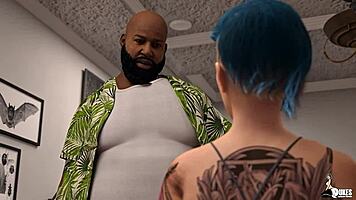 فتاة إيمو تغري زب أسود كبير لأب غير شقيق