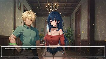 Blurring walls romance hentai game ep 3 teasing boyfriend with voyeurism ideas