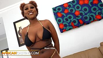 busty kenyan teen turns up the vibes at a wild modeling casting with deep action