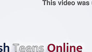 British 18-year-old student in uniform teased and edged with a wand by her strict teacher.