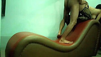 myanmar sexy cheating wife enjoys hardcore doggystyle on the sofa.