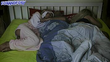 Stepfather creampies skinny stepdaughter on bed with wife