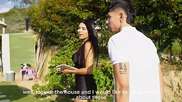 Colombian Lele Mantilla deepthroats and rides massive cock