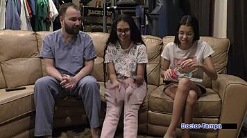 dr tampa checks my neighbor aria nicole in first gyno exam 😏