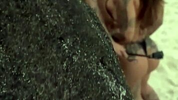 public beach moment with cousin and girlfriend sharing a subtle intimate act