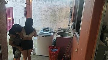 Petite Latina Maid Couldn't Resist My Hard Cock After Wife Left. Rough Bareback Action!